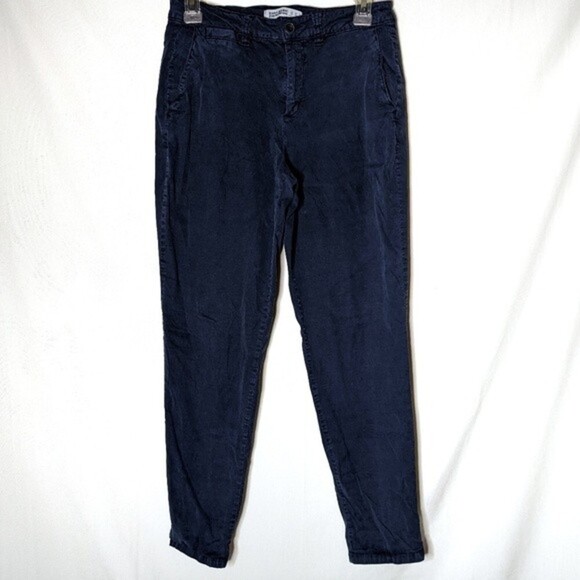 Zara Basic Denim Navy Blue Pants with Pockets Size 2 - Picture 1 of 4